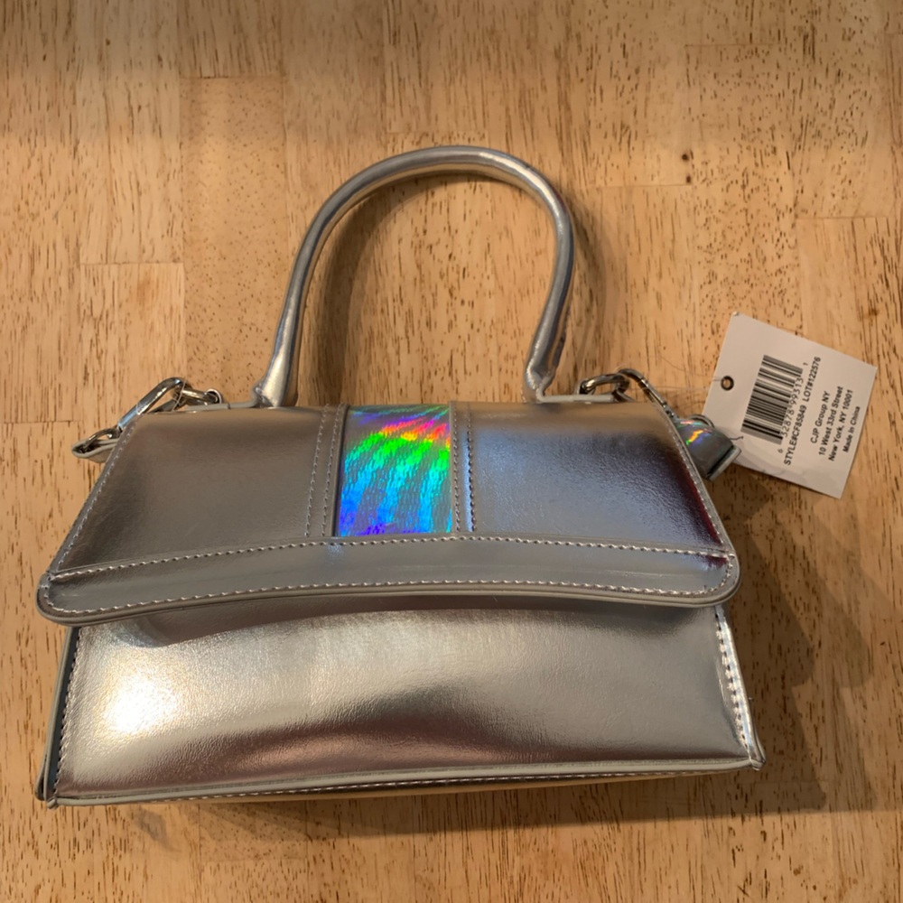 Silver Pocket book short or longer strap attached.. New